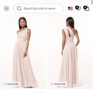Azazie One-Shoulder Cream Gown